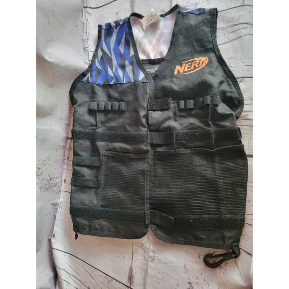 NERF Elite Tactical Vest One Size Fits Most blue Striped Camo - Picture 1 of 9